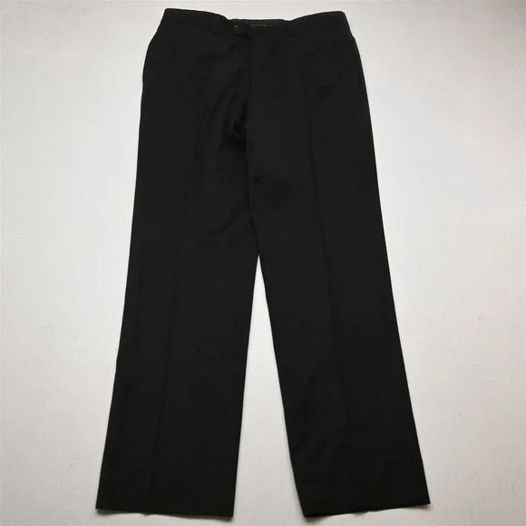 Pronto Uomo 40R 34x32 Black 100% Wool Mens Jacket Pants Suit